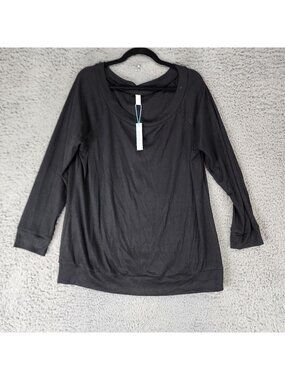 Ysyokow Shirt Womens XXL Black Jersey Knit Scoop Neck Shirt *NWT*